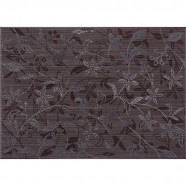 Płytka ścienna inserto TANAKA brown flower mat 25x35 gat. I