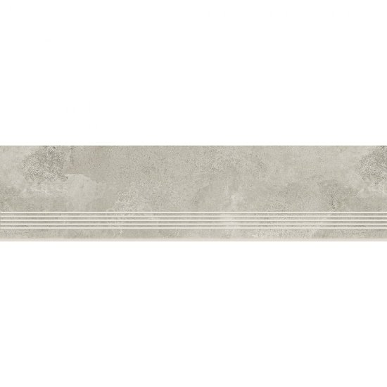 Gres szkliwiony stopnica QUENOS light grey mat 29,8x119,8 gat. I