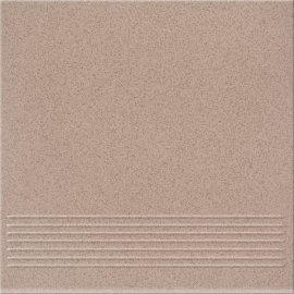 Gres techniczny stopnica LOTOS beige-brown mat 29,7x29,7 gat. I
