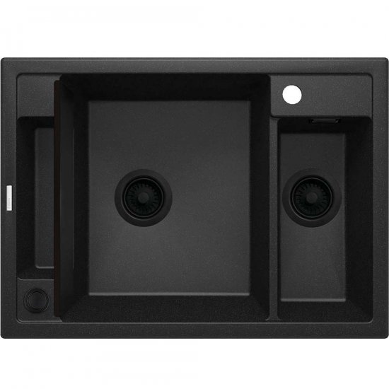 DEANTE Zlewozmywak granitowy MAGNETIC magnetyczny 1,5-komorowy grafit metalik ZRM_G503