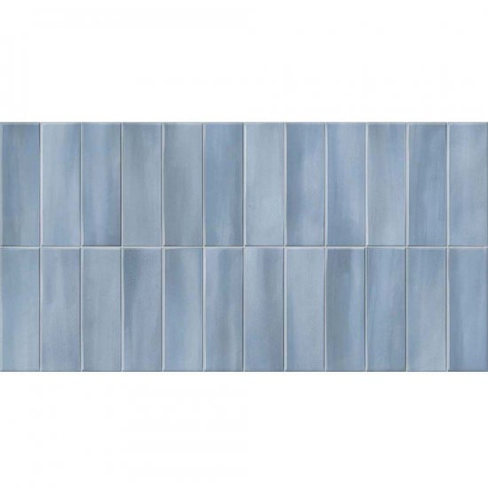 Gres szkliwiony hiszpański Gayafores DECO ALLURE BLUE błyszczący 32x62,5 gat. I