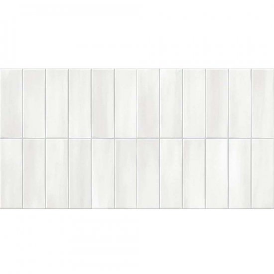 Gres szkliwiony hiszpański Gayafores DECO ALLURE WHITE błyszczący 32x62,5 gat. I