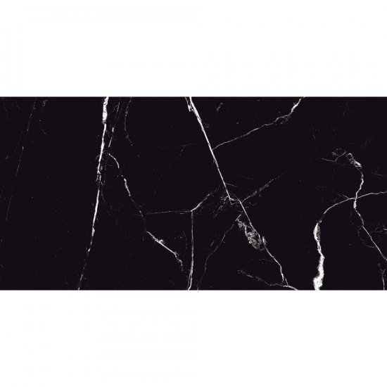 Gres szkliwiony VEINS SILVER black high glossy 60x120 gat. I