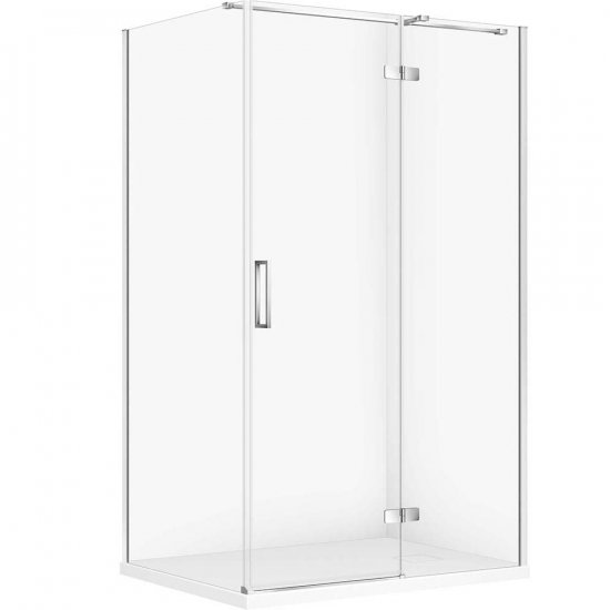 CERSANIT Zestaw kabina prostokątna JOTA prawa 120x90 chrom, brodzik TAKO SLIM biały mat S601-416