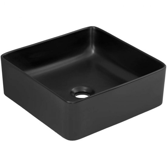 COMAD Umywalka nablatowa SLIM BLACK 37 ceramiczna czarna