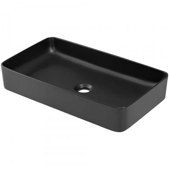 COMAD Umywalka nablatowa SLIM BLACK 61 ceramiczna czarna