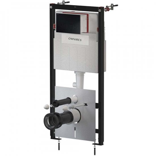 OMNIRES Stelaż podtynkowy FLUSH mechaniczny 50 ECO przycisk MINIMAL czarny mat STFWCECO1M-RBLM