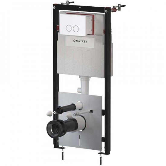 OMNIRES Stelaż podtynkowy FLUSH mechaniczny 50 ECO przycisk MINIMAL biały mat STFWCECO1M-RWM
