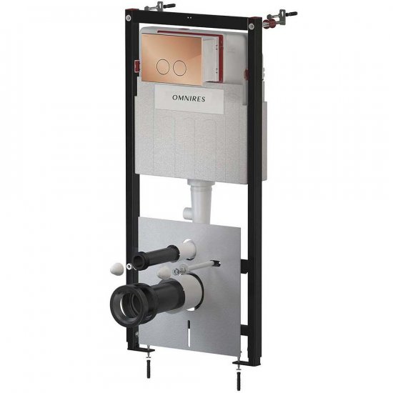 OMNIRES Stelaż podtynkowy FLUSH mechaniczny 50 przycisk MINIMAL miedź połysk STFWC1M-RCP