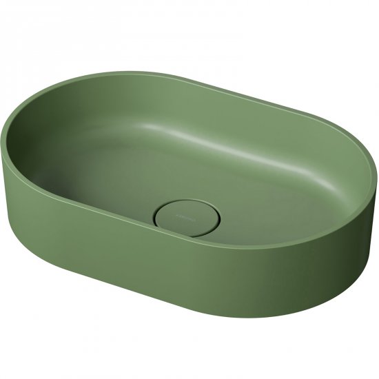 OMNIRES Umywalka nablatowa OVO M+ 55 owalna olive mat OVOUNOL
