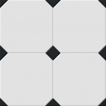 Gres szkliwiony hiszpański El Molino BETERA BLACK - WHITE mat 58x58 gat. I