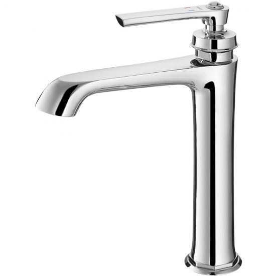 OMNIRES Bateria umywalkowa stojąca ARMANCE chrom z korkiem klik-klak wysoka 26 cm AM5212CR