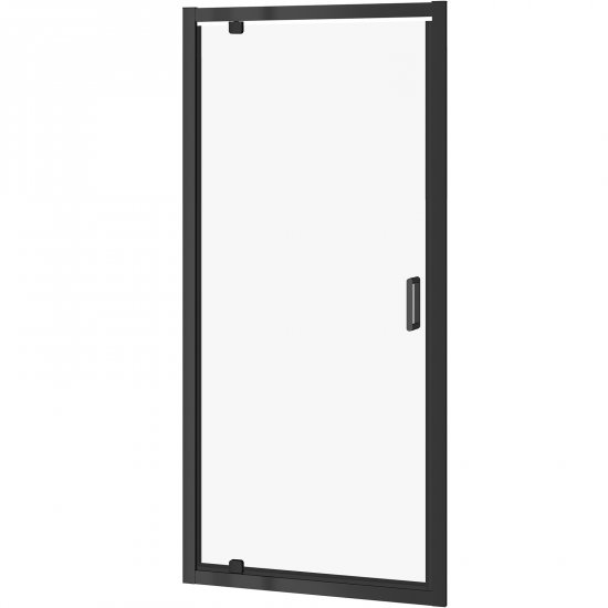 CERSANIT Drzwi pivot ARTECO kabiny prysznicowej 90x190 czarne, szkło transparentne S913-012