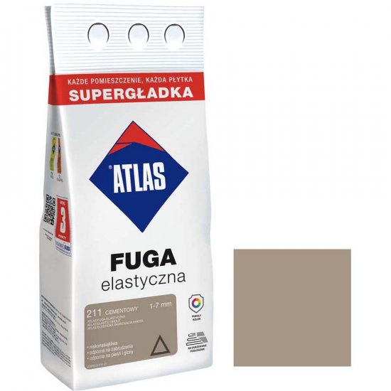 Fuga elastyczna Atlas 211 cementowy 2 kg