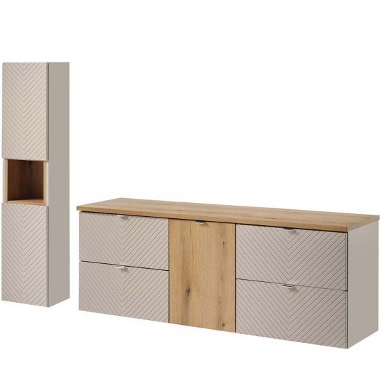 COMAD Zestaw mebli VIVA CASHMERE 2 szafki podblatowe, szafka z koszem, blat 160 cm, słupek 30 cm