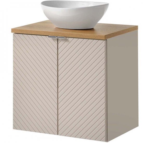 COMAD Zestaw mebli VIVA CASHMERE szafka z drzwiami z blatem OAK 60 cm, umywalka LOLA
