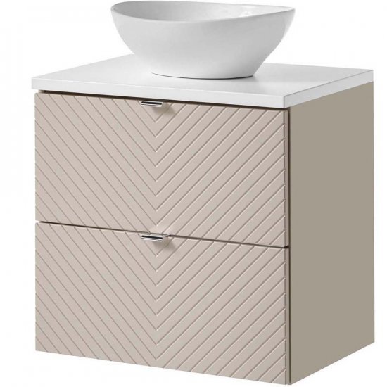 COMAD Zestaw mebli VIVA CASHMERE szafka z blatem WHITE 60 cm, umywalka LOLA