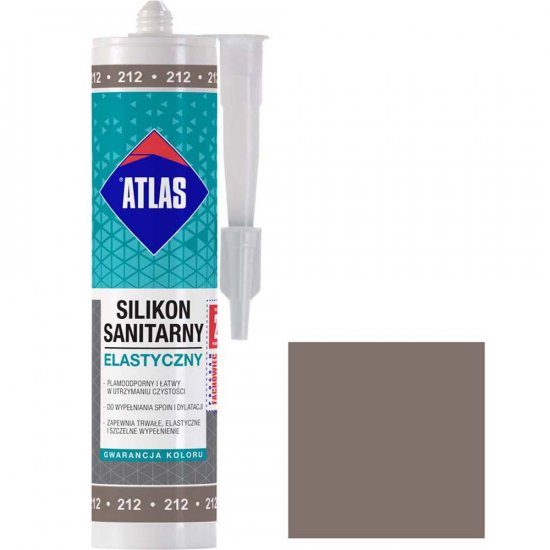 Silikon sanitarny Atlas 212 szarobrązowy 280 ml