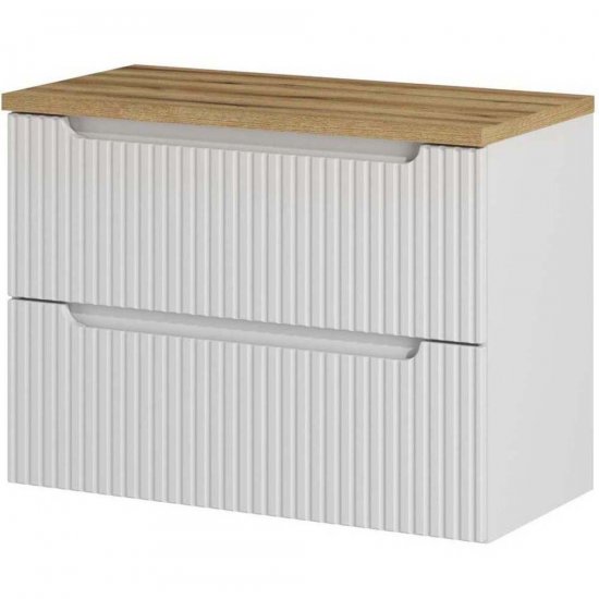 COMAD Szafka podumywalkowa NOVA WHITE z blatem OAK 80 cm