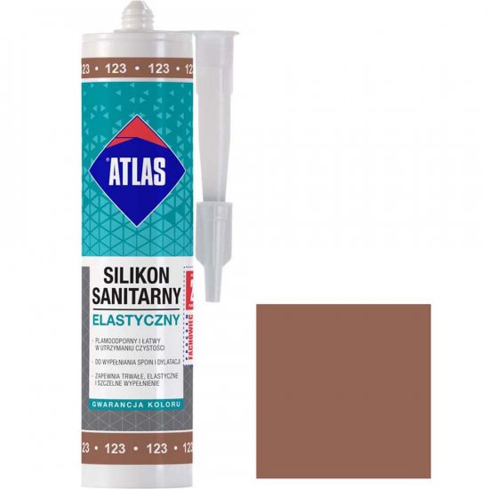 Silikon sanitarny Atlas 123 jasnobrązowy 280 ml