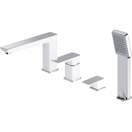 OMNIRES Bateria nawannowa PARMA chrom biały połysk 4-otworowa PM7432CRB