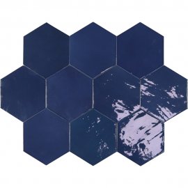 Płytka ścienna hiszpańska Wow Design ZELLIGE HEXA cobalt glossy 10,8x12,4 gat. I