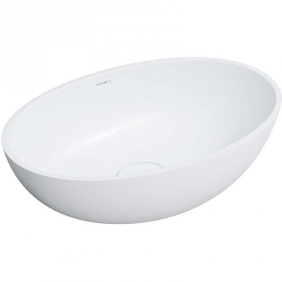 OMNIRES Umywalka nablatowa SHELL M+ biały połysk 50x32 SHELL500UNBM