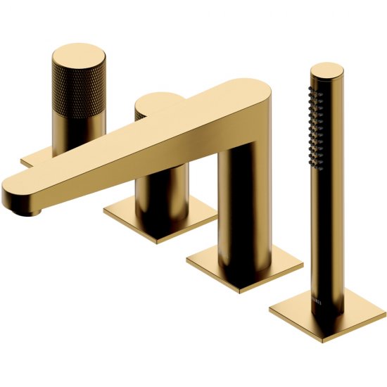 OMNIRES Bateria nawannowa CONTOUR 4-otworowa złota szczotkowana CT8032GLB