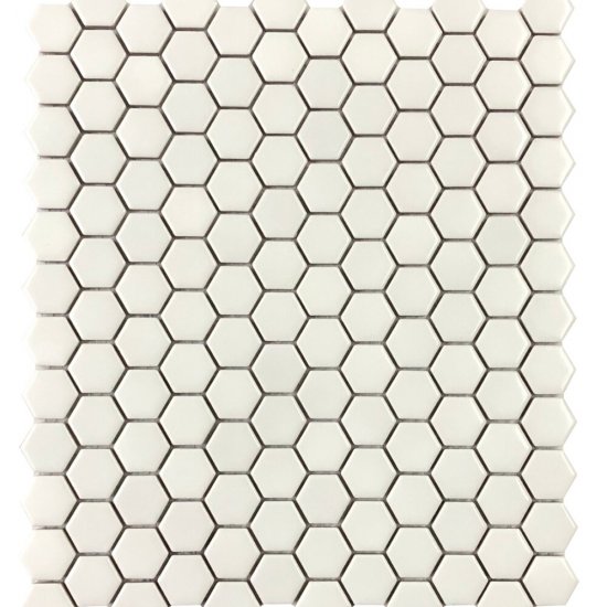 Mozaika gresowa SMALL HEXAGONES white mat 26,1x30,6 gat. I