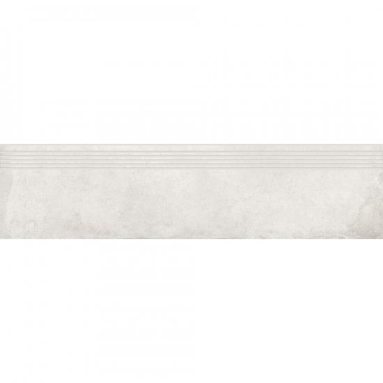 Gres szkliwiony stopnica DIVERSO white mat 29,8x119,8 gat. I