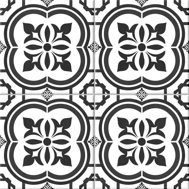 Gres szkliwiony FLAVORI patchwork black mat 42x42 gat. II