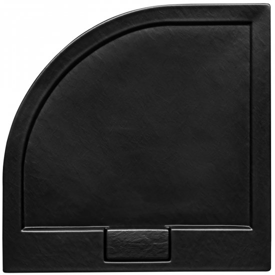 BESCO Brodzik półokrągły AXIM ULTRASLIM STONE EFFENCT 90x90x4,5 czarny #BAX-90-NRCN