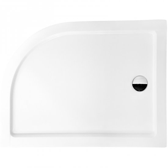 BESCO Brodzik półokrągły SATURN prawy 100x80x15 biały #BAS-100-NP