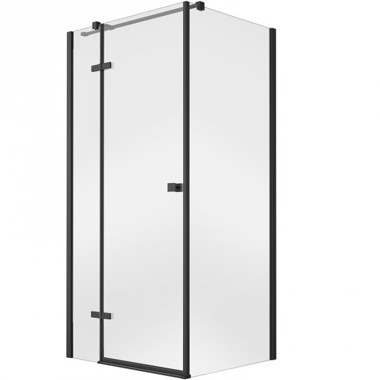 BESCO Kabina prysznicowa kwadratowa PIXA BLACK 90x90 szkło transparentne PKL-90-195-B