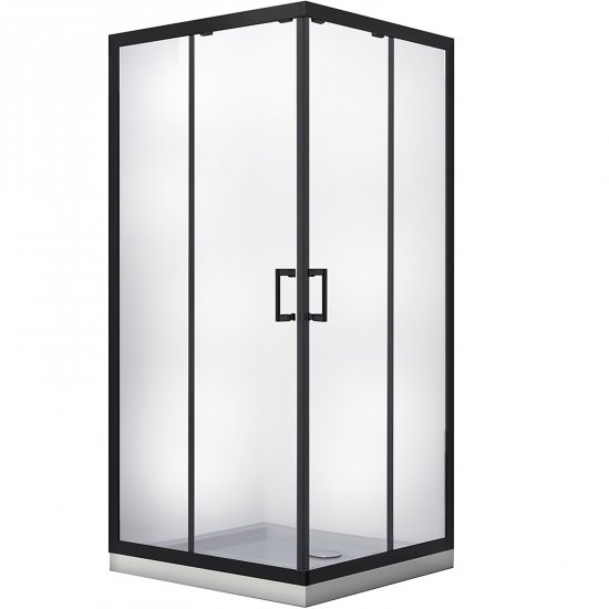 BESCO Kabina prysznicowa kwadratowa MODERN BLACK 80x80 szkło transparentne MKB-80-190-C