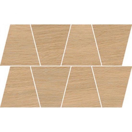 Gres szkliwiony GRAND WOOD PRIME dark beige MOSAIC TRAPEZE mat 0,8 19x30,6 gat. I