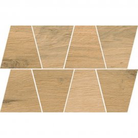 Gres szkliwiony GRAND WOOD NATURAL beige MOSAIC TRAPEZE mat 0,8 19x30,6 gat. I