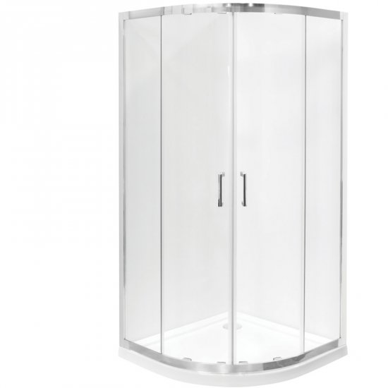 BESCO Kabina prysznicowa półokrągła MODERN chrom 90x185 szkło szronione MP-90-185-M