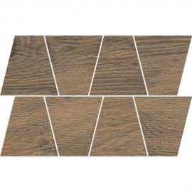 Gres szkliwiony GRAND WOOD RUSTIC brown MOSAIC TRAPEZE mat 0,8 19x30,6 gat. I