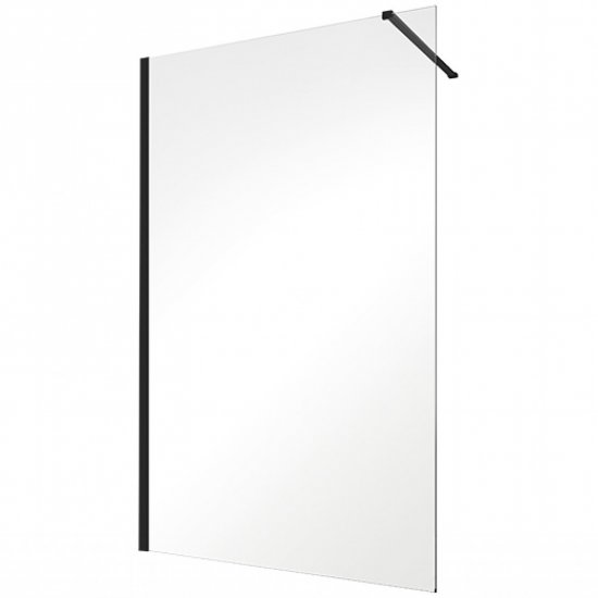 BESCO Kabina prysznicowa WALK-IN ECO-N BLACK 110x195 szkło transparentne 6mm ENB-110-195C