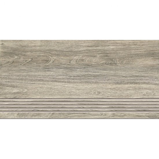 Gres szkliwiony stopnica ESSENTIAL WOOD grey mat 29,7x59,8 gat. I