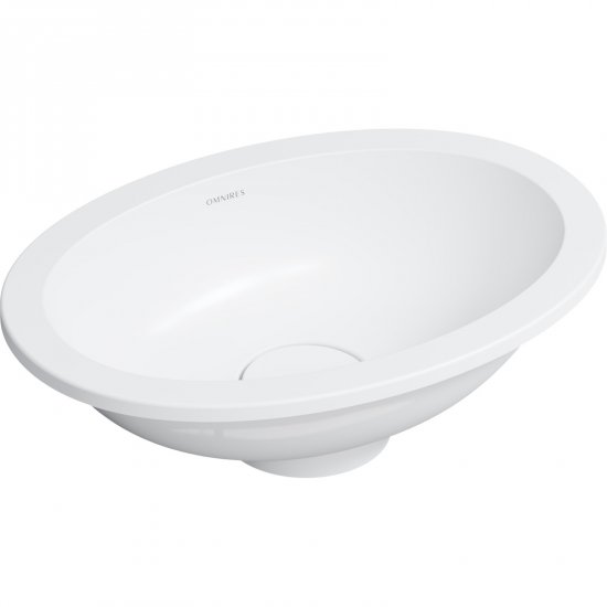 OMNIRES Umywalka podblatowa SHELL M+ 38x25 biała mat SHELL380UPBM