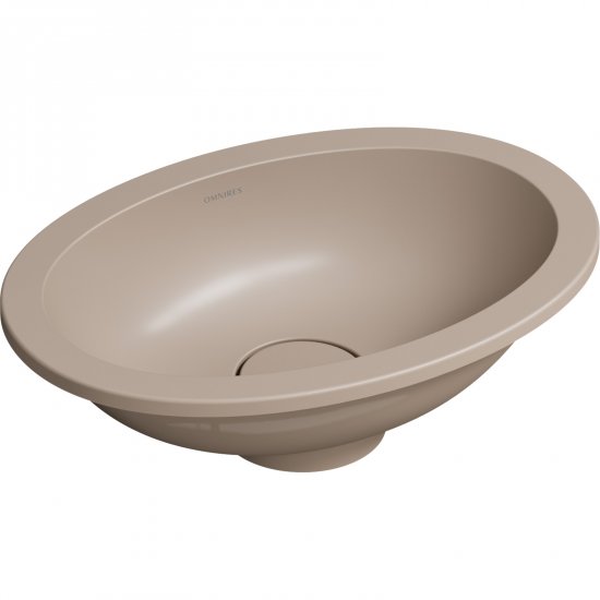 OMNIRES Umywalka podblatowa SHELL M+ 38x25 beżowa mat SHELL380UPDB