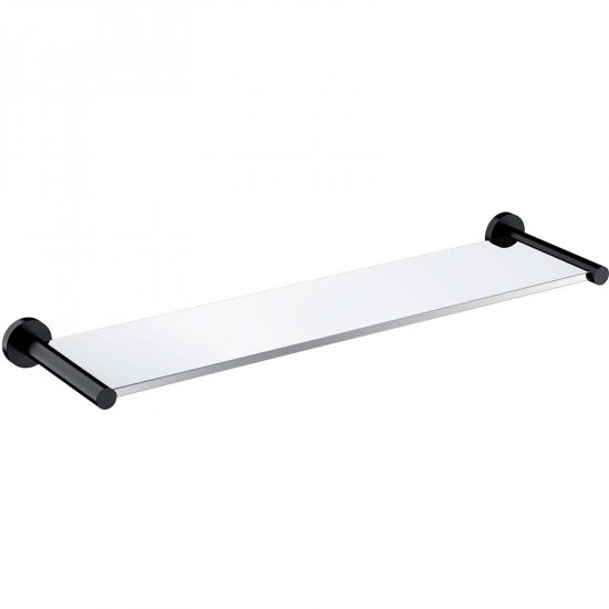 OMNIRES Półka ścienna szklana MODERN PROJECT 55 cm czarny mat MP60930BL