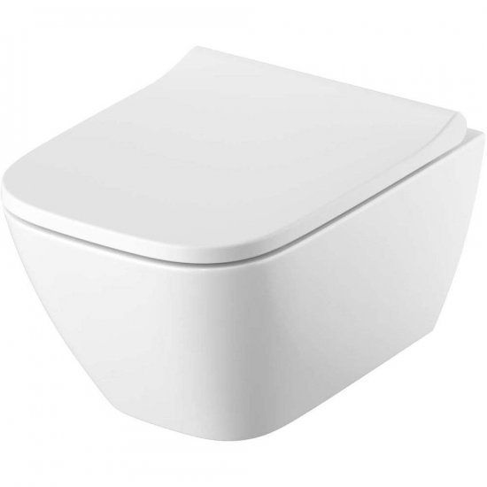 GEBERIT Miska WC podwieszana SMYLE SQUARE Rimfree krótka 35x49x33cm bez deski 500379011