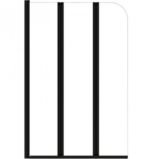 BESCO Parawan nawannowy PRIME BLACK NEW trzyskrzydłowy 120x140 szkło transparentne PNPB-3S