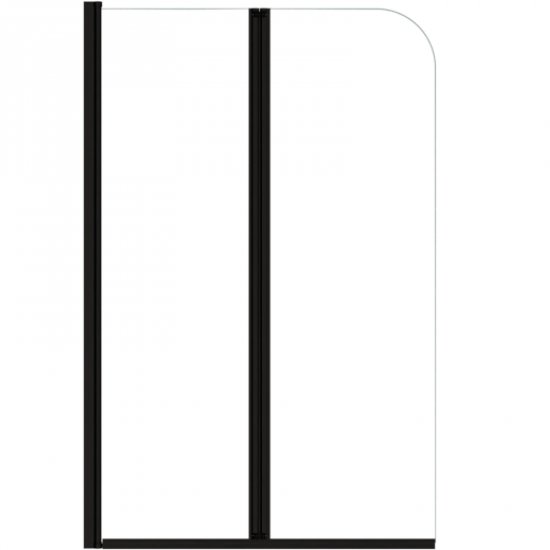 BESCO Parawan nawannowy PRIME BLACK dwuskrzydłowy 90x140 szkło transparentne PNPB-2S