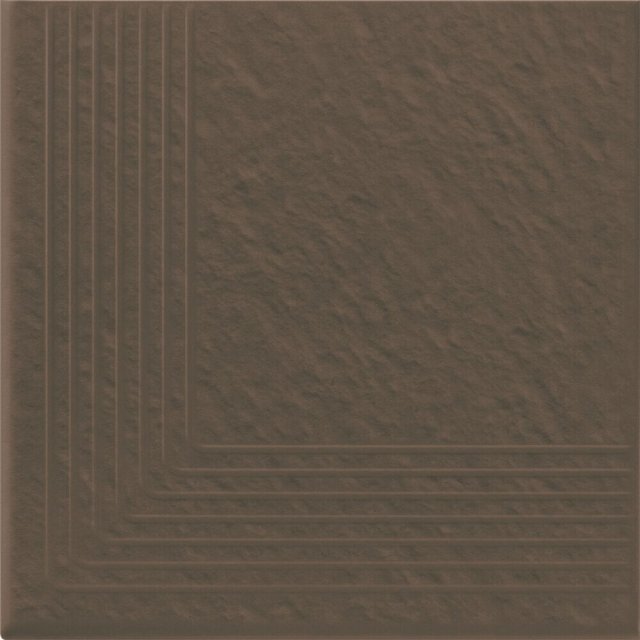 Klinkier stopnica SIMPLE BROWN narożny structure mat 30x30 gat. II