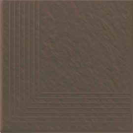 Klinkier stopnica SIMPLE BROWN narożny structure mat 30x30 gat. II