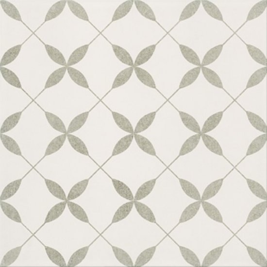 Gres szkliwiony PATCHWORK CONCEPT white-grey clover pattern satin 29,8x29,8 gat. I